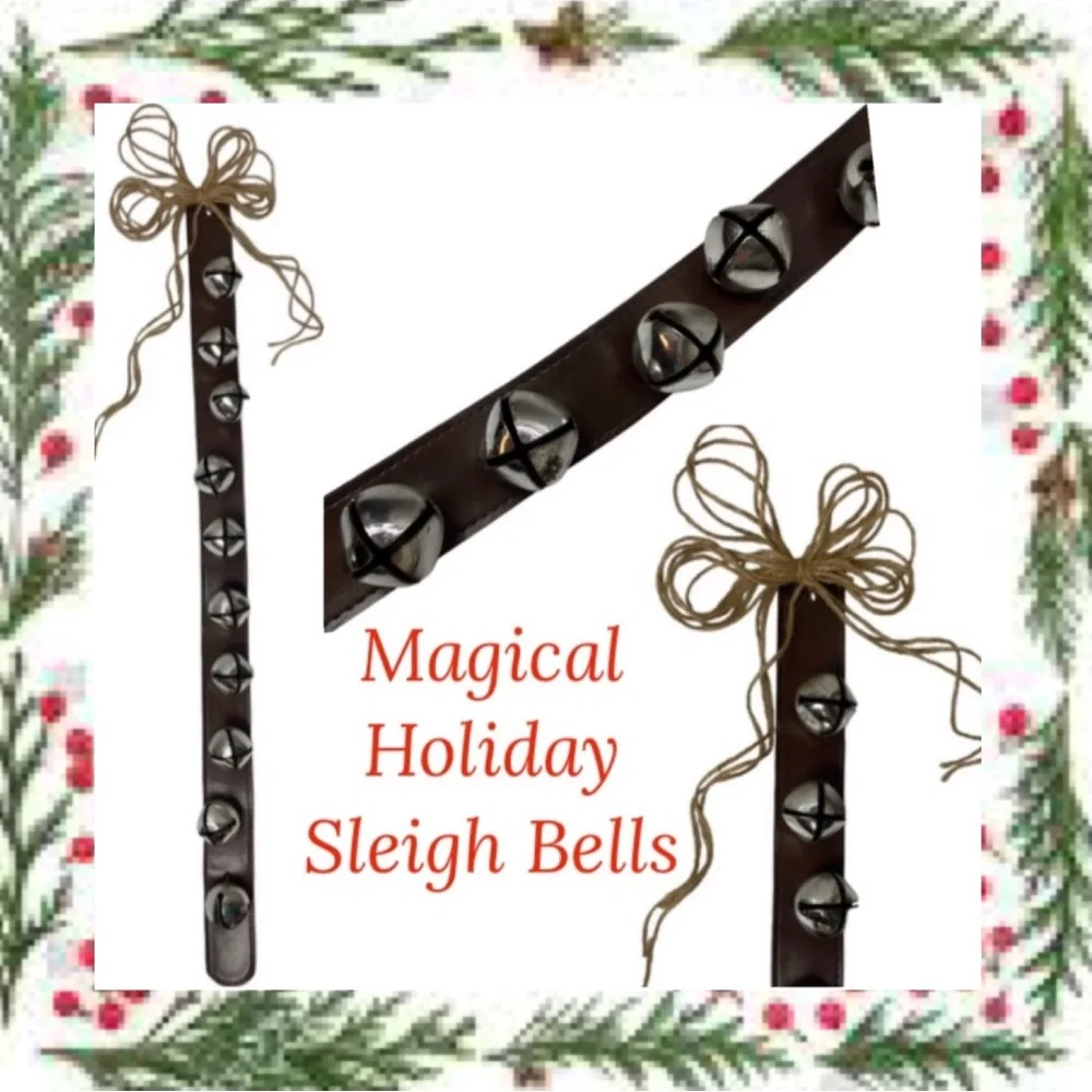 Holiday Sleigh Bells 10 Bell Sleigh Strap Christmas Decorations Jingle Bells